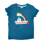 Frugi T-Shirt Blau mit Schiff Applikation 110/116