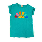 Frugi T-Shirt Türkis Sonnen Applikation 110/116