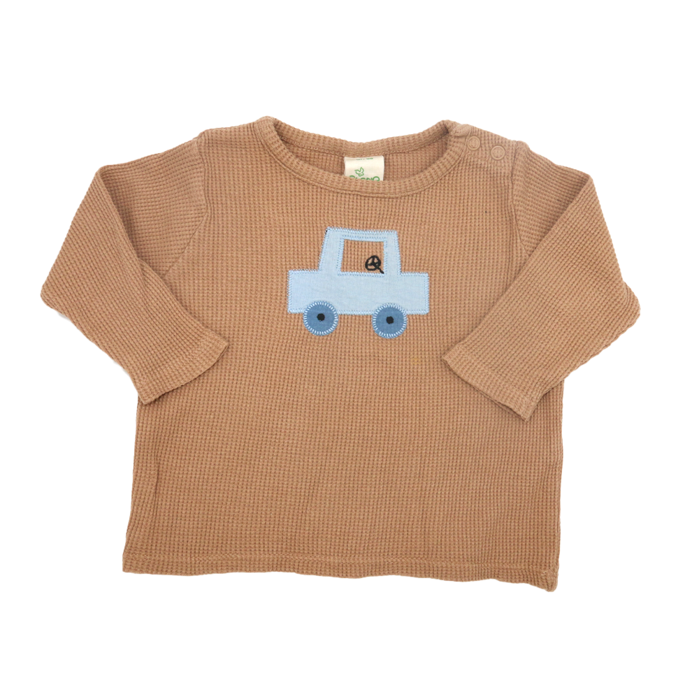 Alana Langarmshirt mit Waffel-Struktur Braun Auto 68