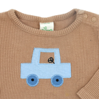 Alana Langarmshirt mit Waffel-Struktur Braun Auto 68
