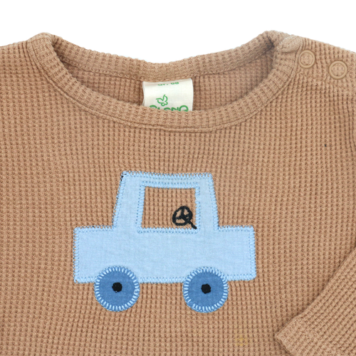 Alana Langarmshirt mit Waffel-Struktur Braun Auto 68