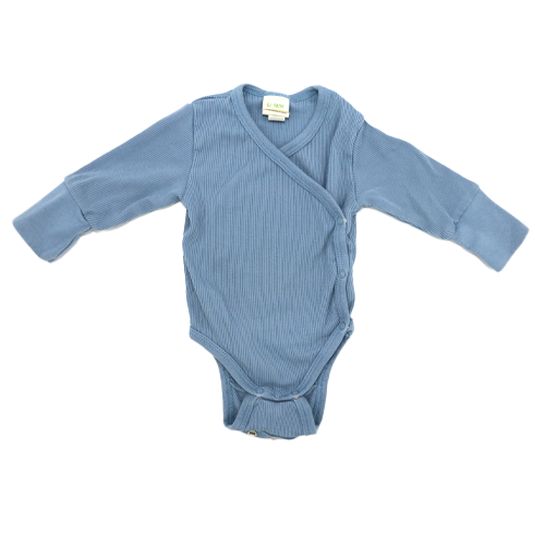 Alana Langarm Wickelbody mit Mitwachsfunktion Blau 50/56