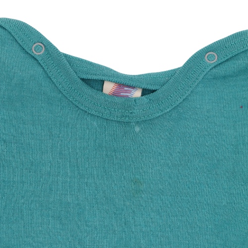 Weißer Engel Natur Kurzarm-Body von Wald-Rabauken aus Wolle und Seide für Größe 74/80, blau, mit niedlichem Engel-Design