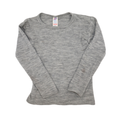 Engel Natur Langarmshirt aus Wolle und Seide in Grau für Kinder, Modell 116, von Wald-Rabauken, bequem und warm.