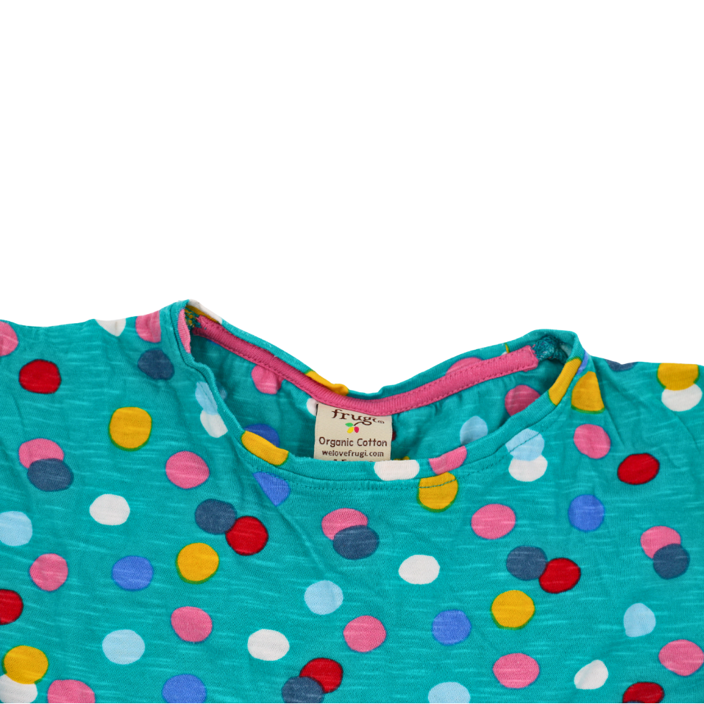 Frugi Kleid Türkis mit Punkten 104/110