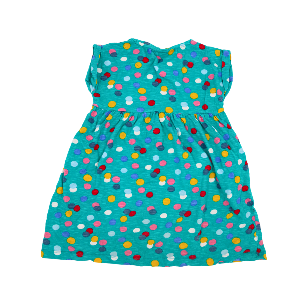 Frugi Kleid Türkis mit Punkten 104/110