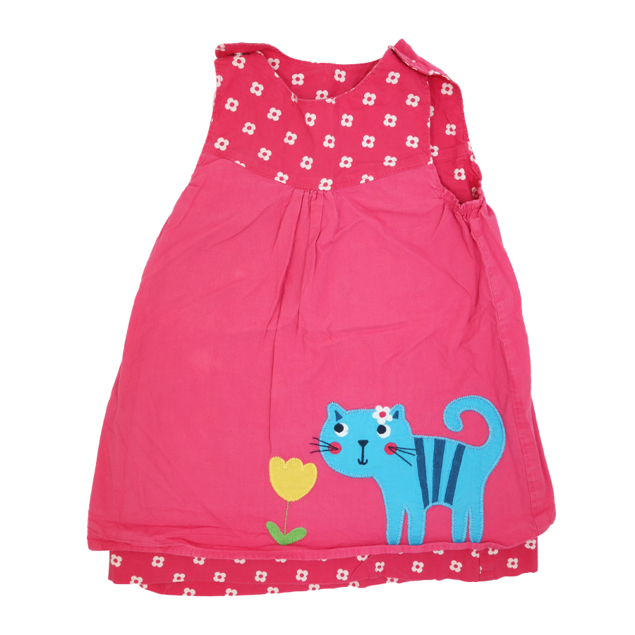Frugi Wende-Kleid Rosa mit Blümchen Motiv 83-90