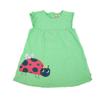 Frugi Kleid Grün mit Marienkäfer Motiv 86/92