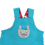 Frugi Wende-Kleid Blau/Rosa mit Hasen Motiv 90-98