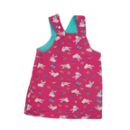 Frugi Wende-Kleid Blau/Rosa mit Hasen Motiv 90-98