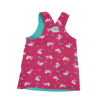 Frugi Wende-Kleid Blau/Rosa mit Hasen Motiv 90-98