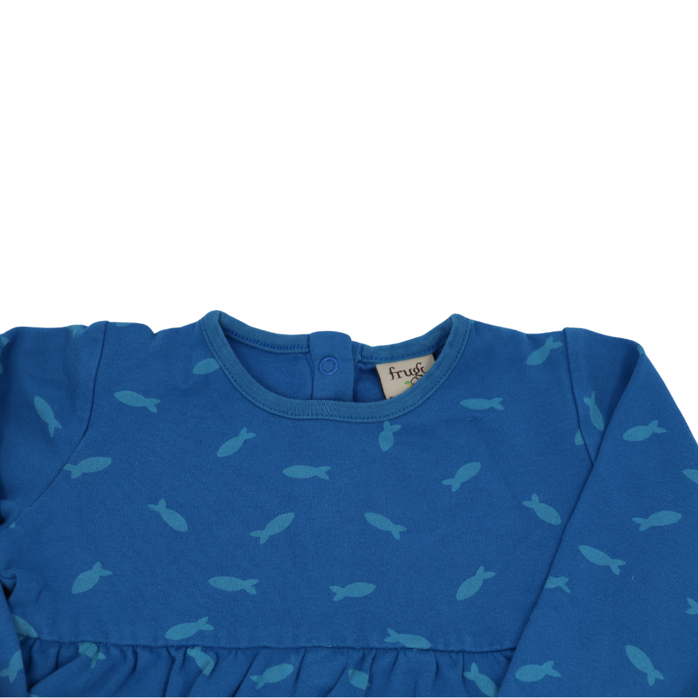 Frugi Langarm-Kleid Blau 92/98