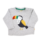 Frugi Langarmshirt Grau Papagei 62/68