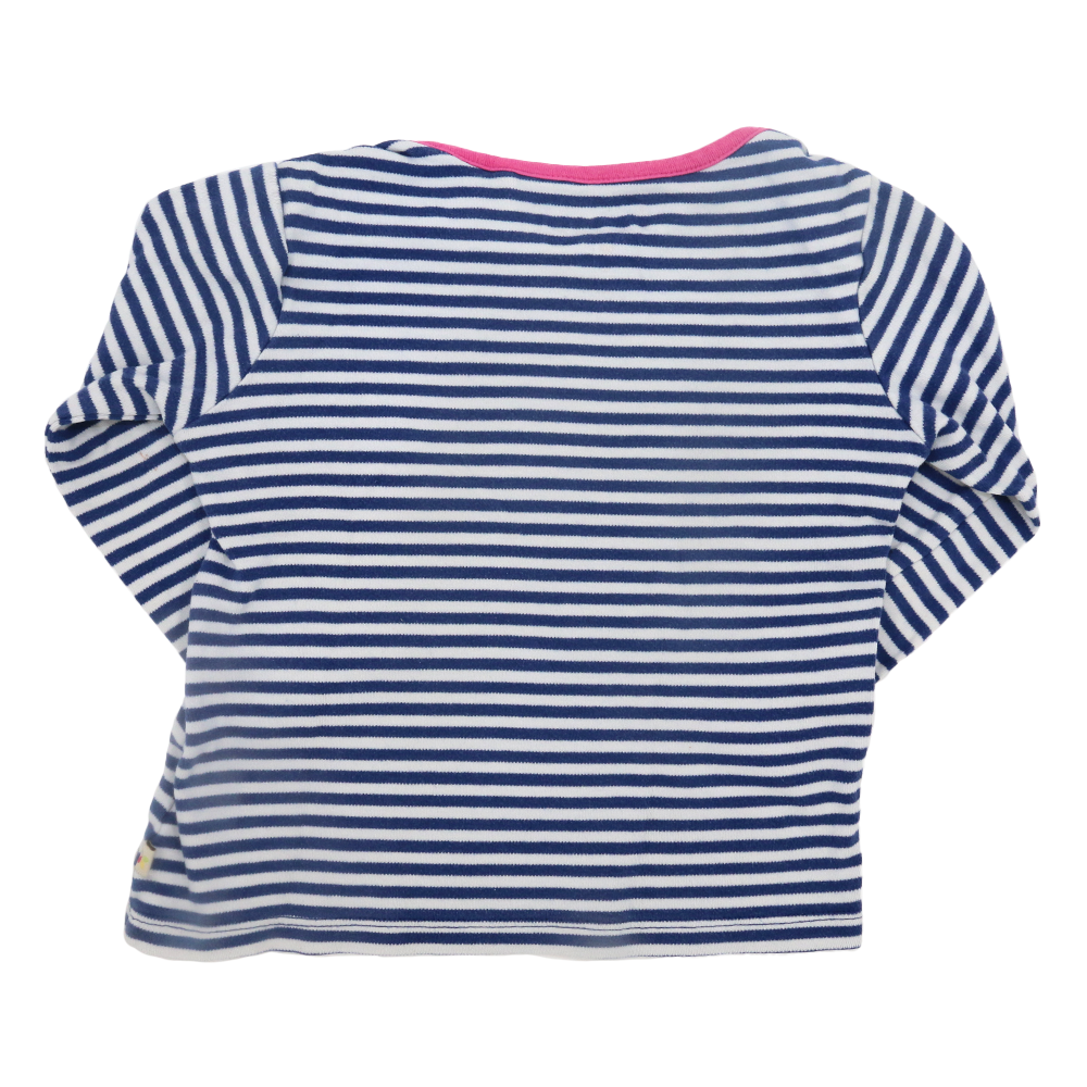 Frugi Langarmshirt Blau-Weiß gestreift Pinguin 86/92