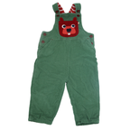 Frugi Cord Latzhose Grün mit Bär-Motiv 86/92