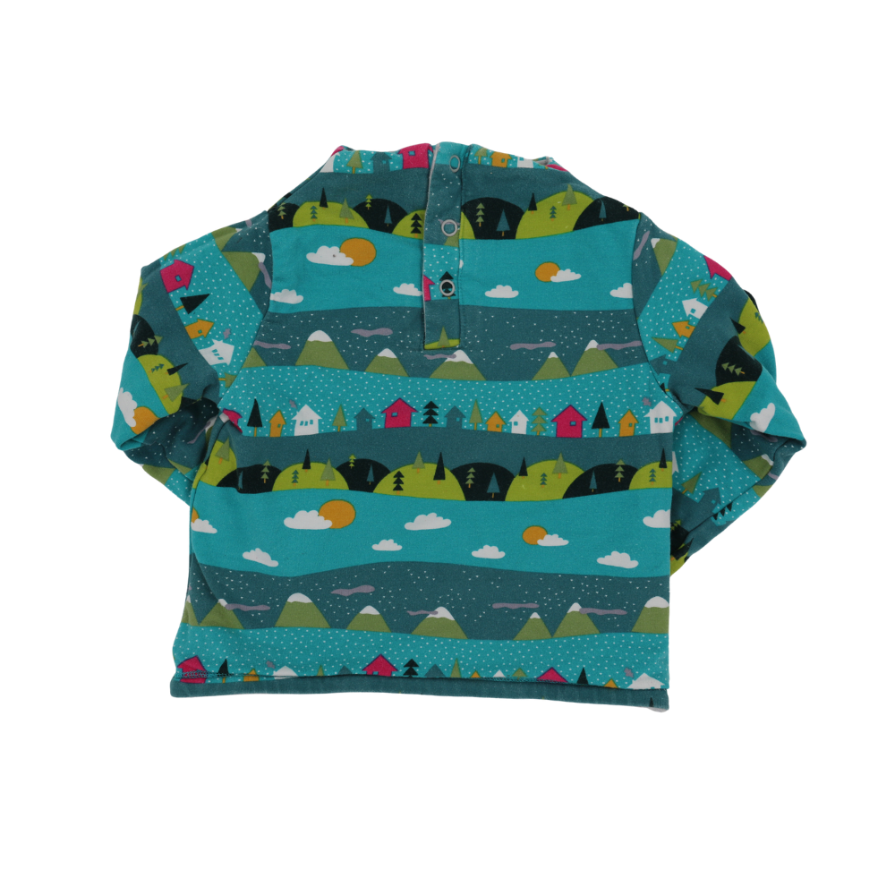 Frugi Wendepullover Grau / Berge 80/86