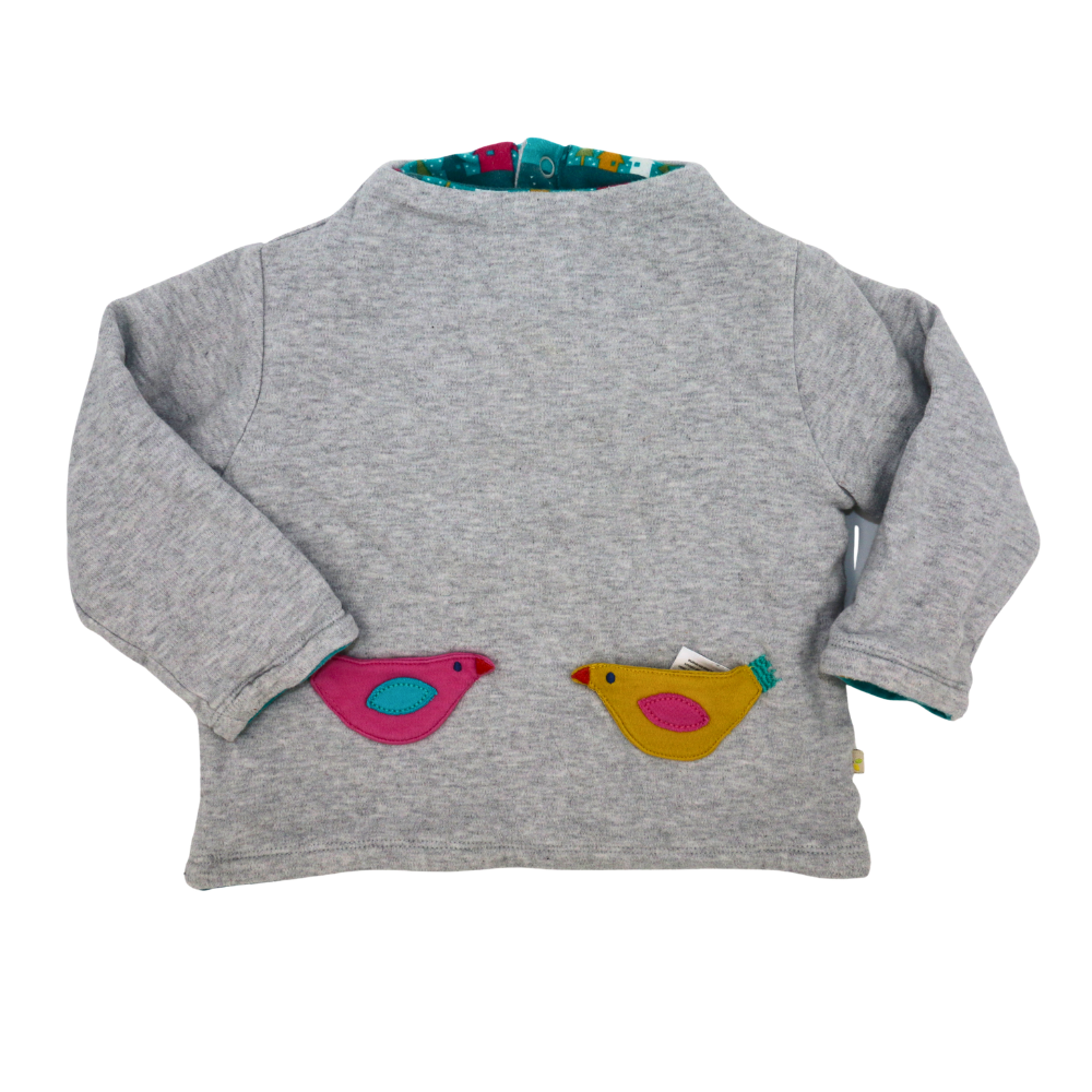 Frugi Wendepullover Grau / Berge 80/86