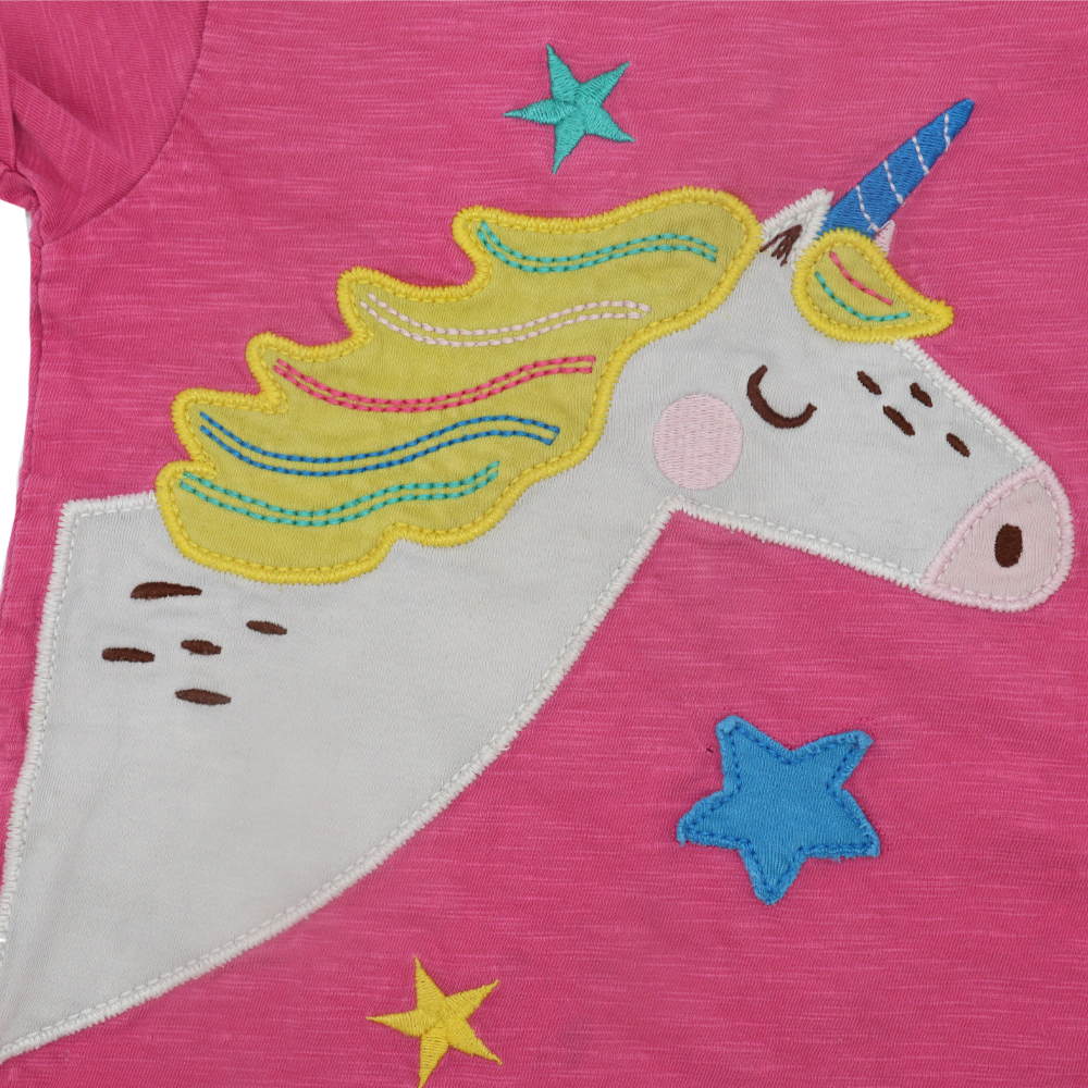 Frugi T-Shirt Pink mit Einhorn Applikation 92/98