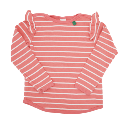 Fred's World by Green Cotton Langarmshirt Puffärmel Rosa-Weiß Gestreift 110