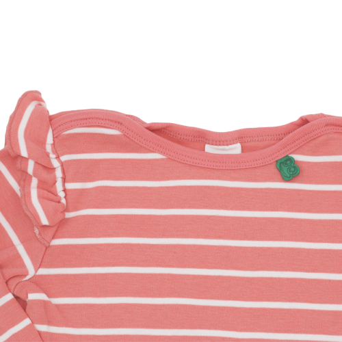 Fred's World by Green Cotton Langarmshirt Puffärmel Rosa-Weiß Gestreift 110
