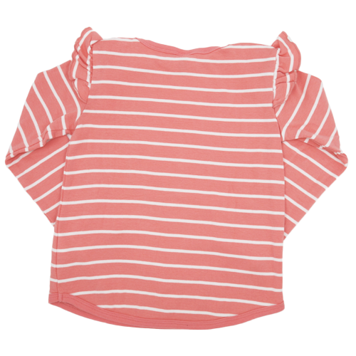 Fred's World by Green Cotton Langarmshirt Puffärmel Rosa-Weiß Gestreift 110
