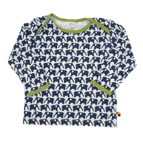 loud+proud Langarmshirt Blau Elefanten 86/92