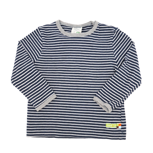 loud+proud Langarmshirt Blau Weiß gestreift 86/92