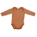 People Wear Organic Langarm Body Braun-Weiß-Gestreift 62/68