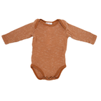 People Wear Organic Langarm Body Braun-Weiß-Gestreift 62/68