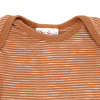 People Wear Organic Langarm Body Braun-Weiß-Gestreift 62/68