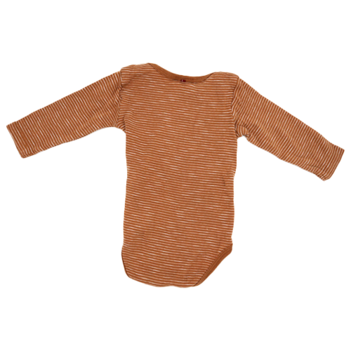 People Wear Organic Langarm Body Braun-Weiß-Gestreift 62/68