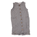 People Wear Organic Overall Grau/Weiß gestreift 86/92