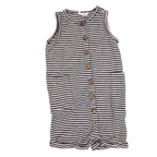People Wear Organic Overall Grau/Weiß gestreift 86/92