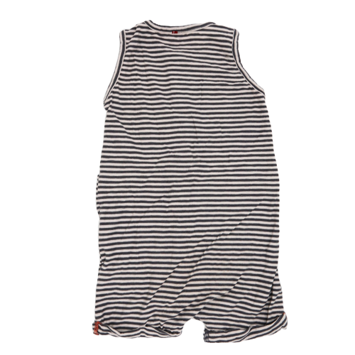 People Wear Organic Overall Grau/Weiß gestreift 86/92