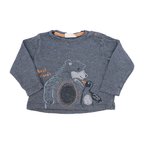 People Wear Organic Langarmshirt Grau Bär 74/80