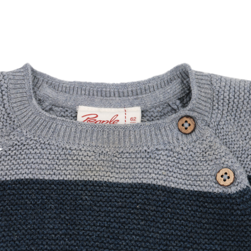 People Wear Organic Strickpullover Blau Braun 62/68
