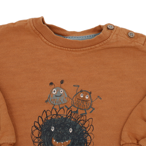 People Wear Organic Pullover Braun-Orange 74/80