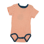 Sanetta Organic Kurzarm Body Orange-Weiß gestreift 68