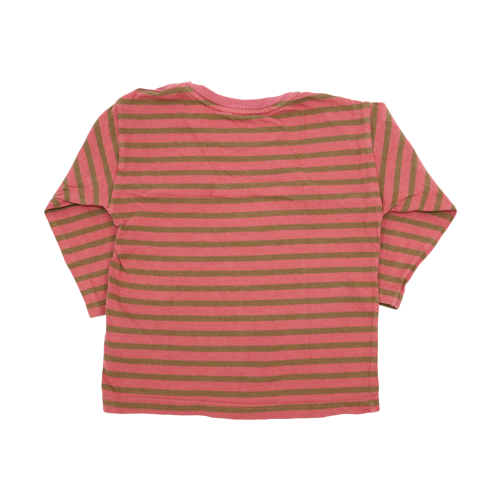 Sanetta Langarmshirt Rosa-Grün-Gestreift mit Rüschen 68