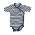 Sanetta Pure Kurzarm Wickelbody Blau-Weiß-Gestreift 68
