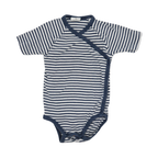 Sanetta Pure Kurzarm Wickelbody Blau-Weiß-Gestreift 68