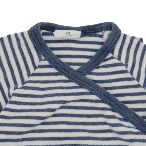Sanetta Pure Kurzarm Wickelbody Blau-Weiß-Gestreift 68