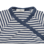 Sanetta Pure Kurzarm Wickelbody Blau-Weiß-Gestreift 68