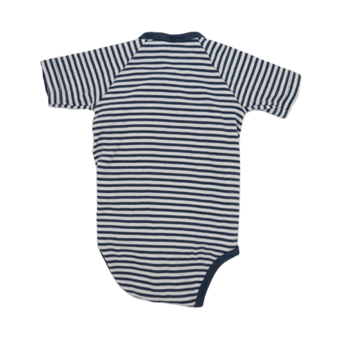 Sanetta Pure Kurzarm Wickelbody Blau-Weiß-Gestreift 68