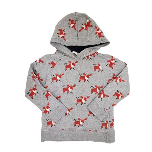 Sense Organics Pullover mit Kapuze Grau Rentiere 110