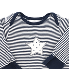 Sense Organics Schlafanzug Blau-Weiß gestreift 74