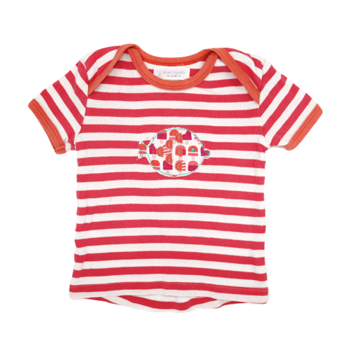 Sense Organics T-Shirt Rosa-Weiß gestreift 80