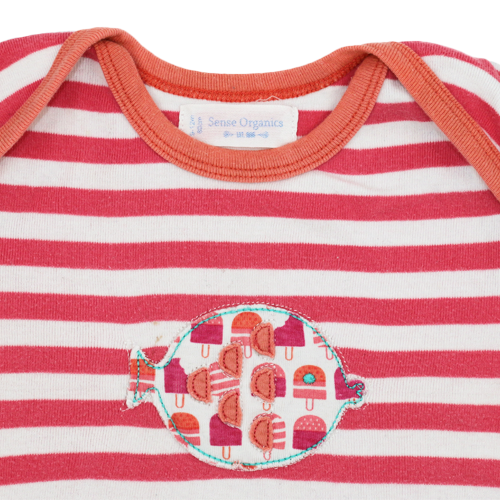 Sense Organics T-Shirt Rosa-Weiß gestreift 80