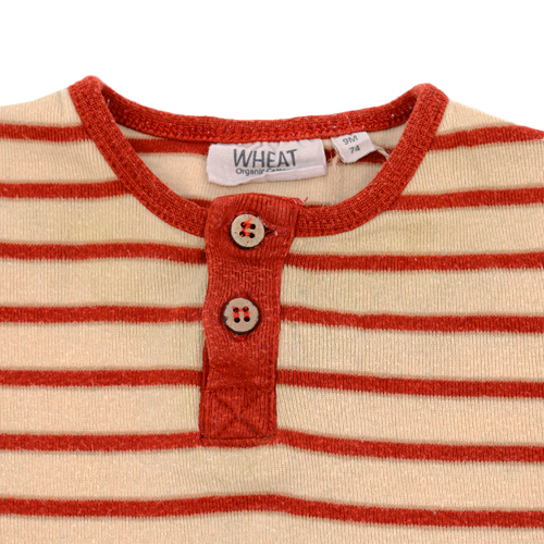 Wheat Langarm Body Braun/Beige gestreift 74