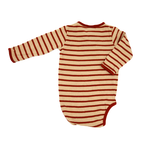 Wheat Langarm Body Braun/Beige gestreift 74